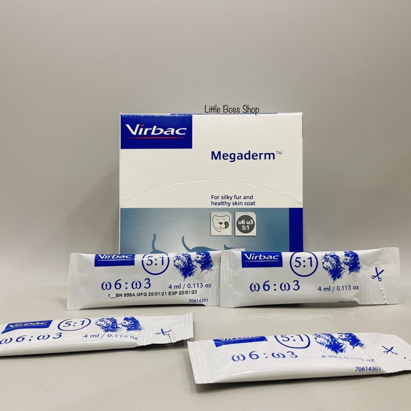 Hộp 28 gói Gel ăn dưỡng,mượt lông cho chó mèo - Virbac Megaderm