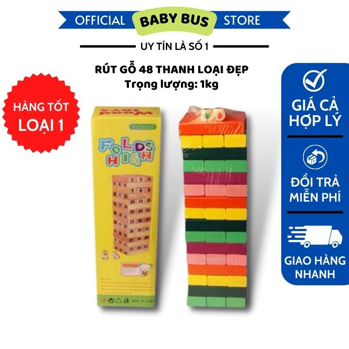 Đồ chơi rút gỗ 48 thanh màu sắc cho bé loại đẹp 1kg
