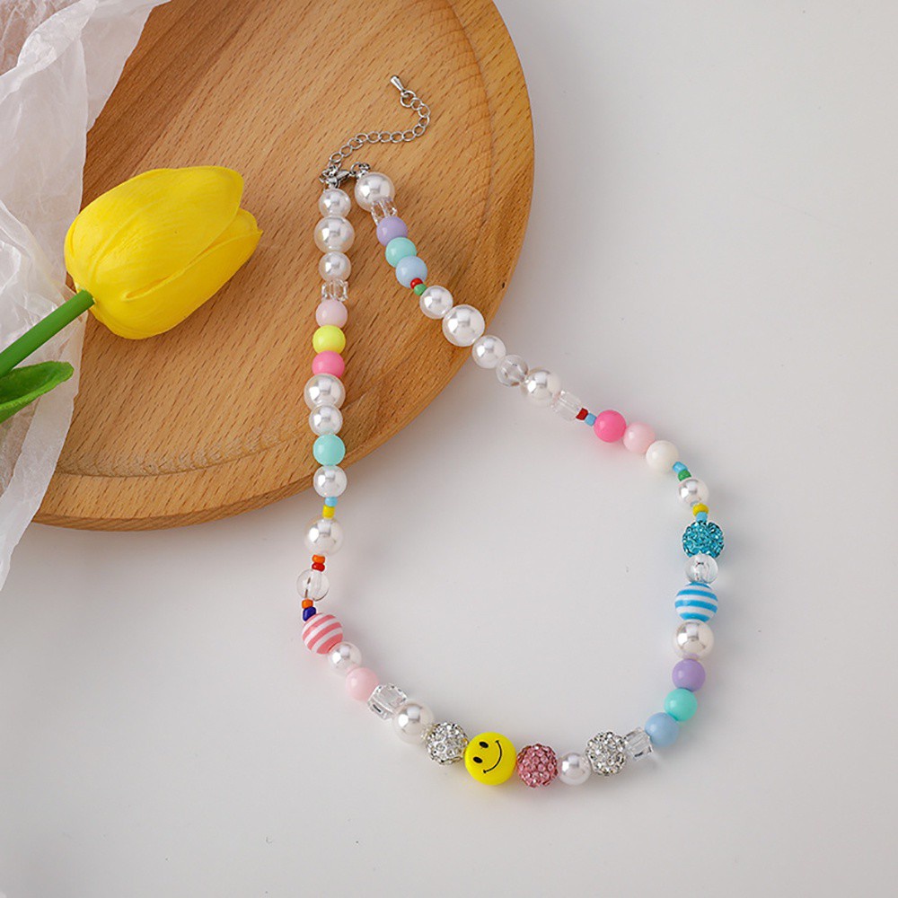 Vòng cổ choker/ Vòng tay mặt hình mặt cười nhiều màu sắc thời trang Hàn Quốc cho nữ
