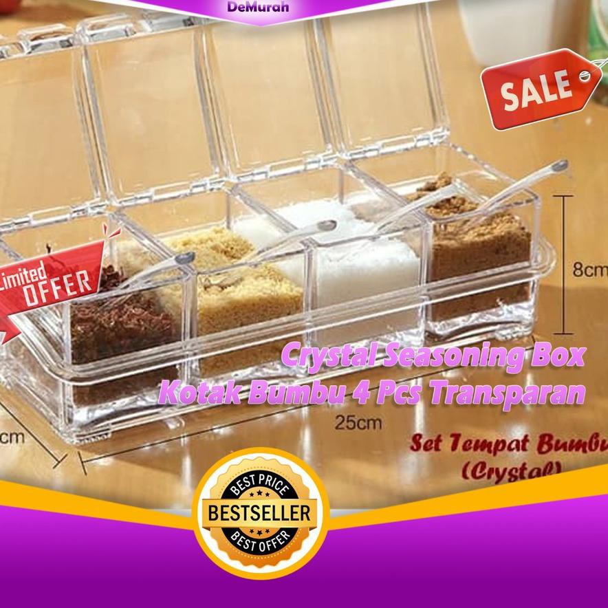 Bộ 4 Hộp Đựng Gia Vị Trong Suốt Tiện Dụng | BigBuy360 - bigbuy360.vn