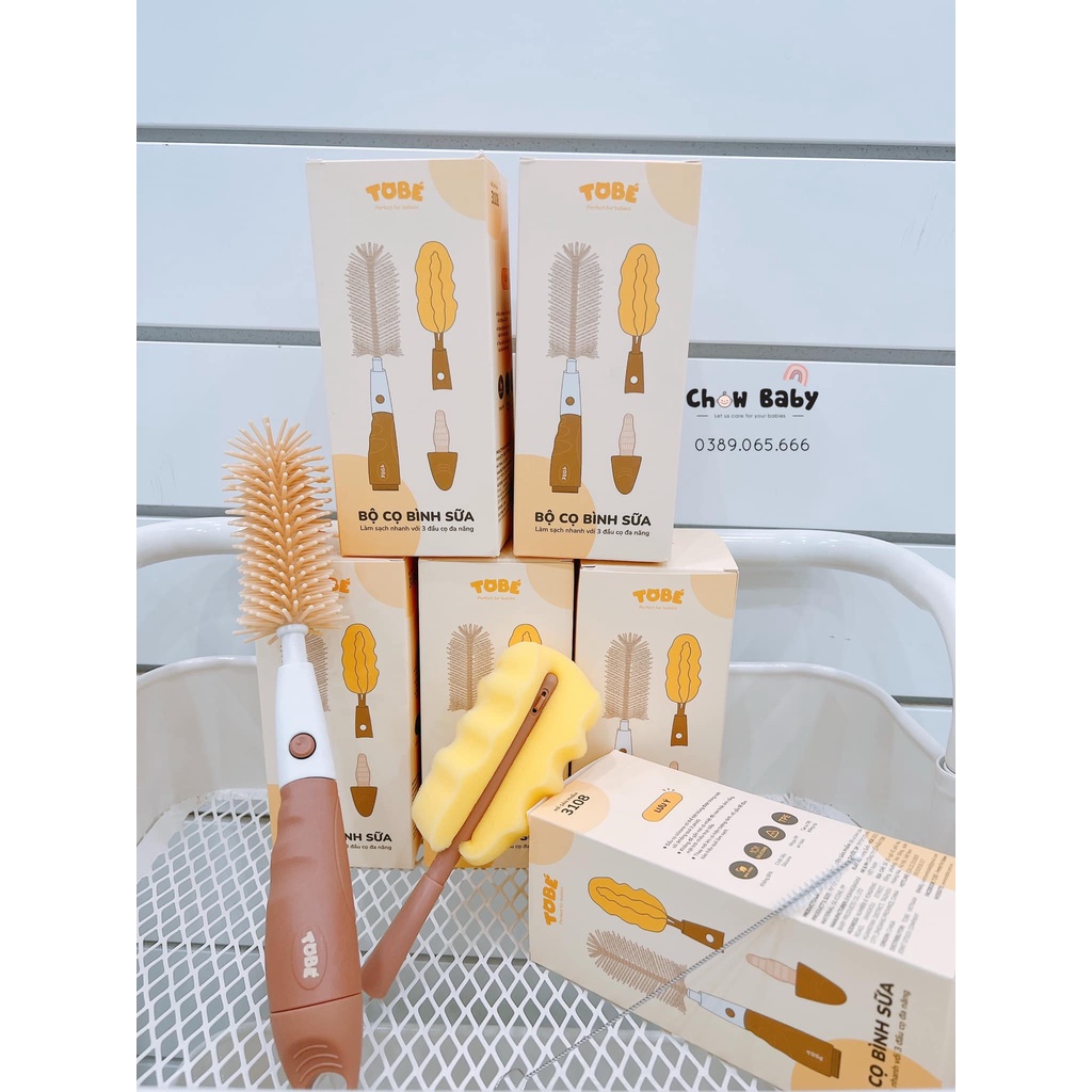 Bộ cọ bình sữa Silicone TOBÉ 3 chi tiết