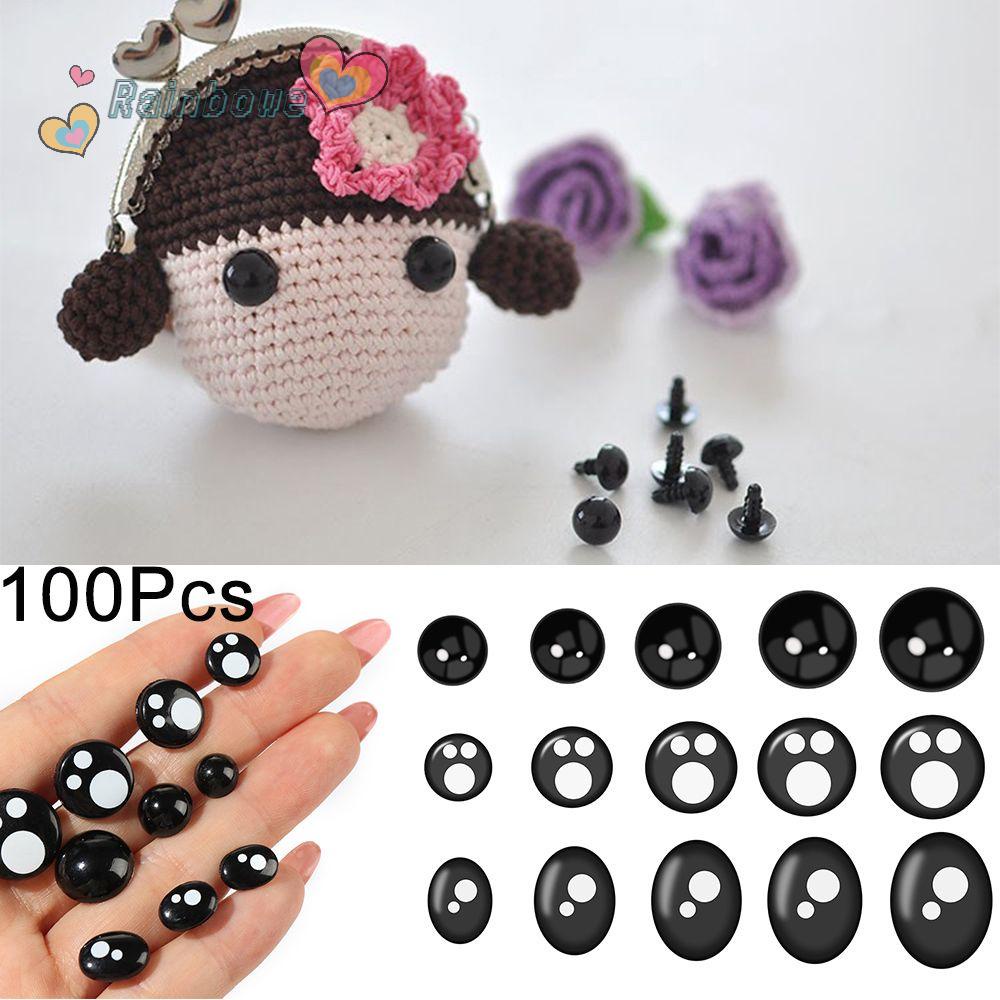 Set 100 Mắt Nhựa Hình Động Vật Nhiều Màu Sắc Cho Búp Bê