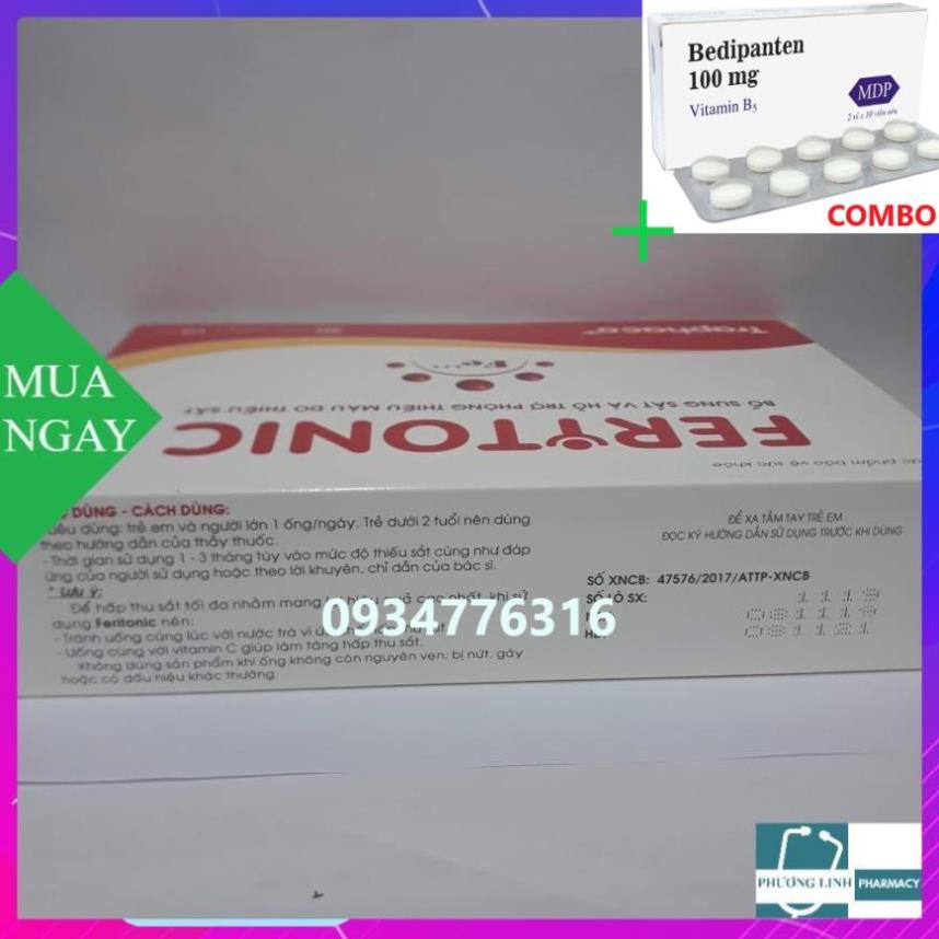 Combo Bedipanten 100mg +  BỔ SUNG SẮT FERYTONIC TRAPHACO