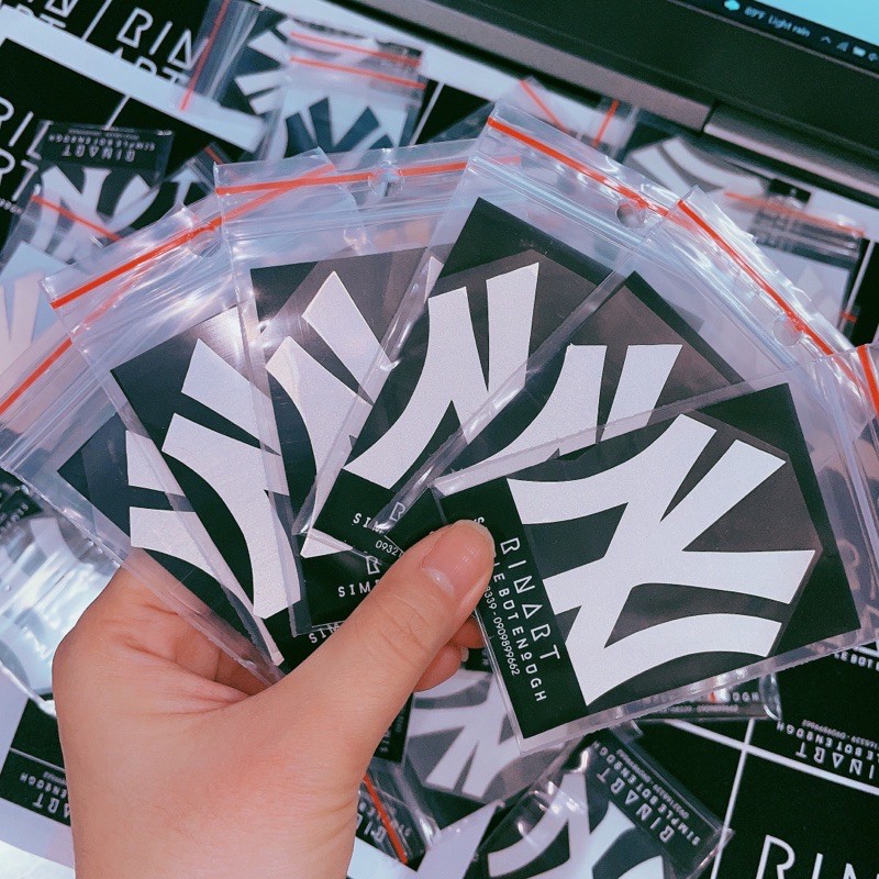 Decal Logo Sticker Patch in áo ủi trực tiếp lên vải chữ NY phản quang