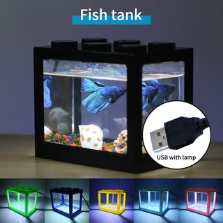 Bể cá mini để bàn dạng ráp logo
