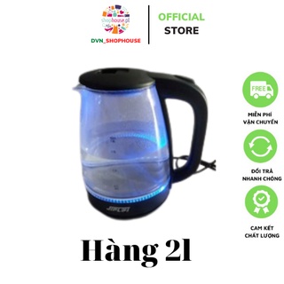 Ấm siêu tốc thủy tinh - Ấm đun nước siêu tốc đun nhanh công công suất lớn 1500W dung tích 1,8l thiết kế sang trọng