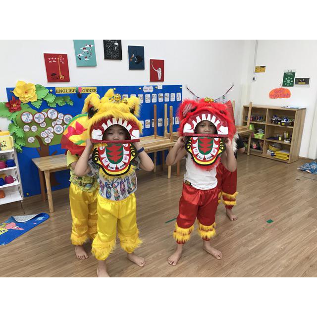 Quần múa lân sư rồng chơi Trung Thu cho trẻ em 3-5 tuổi (đỏ, vàng)