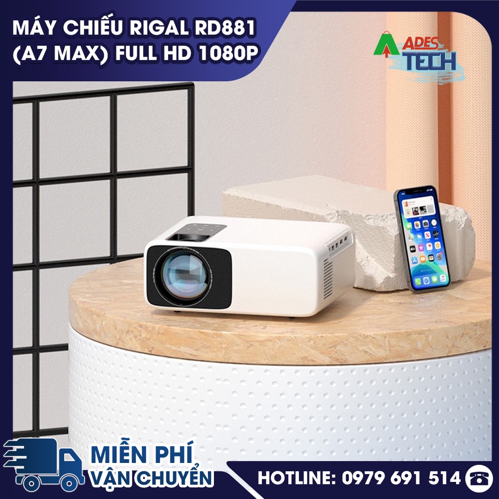 Máy chiếu Rigal RD881  Full HD 1080p - Máy chiếu tích hợp android mượt mà