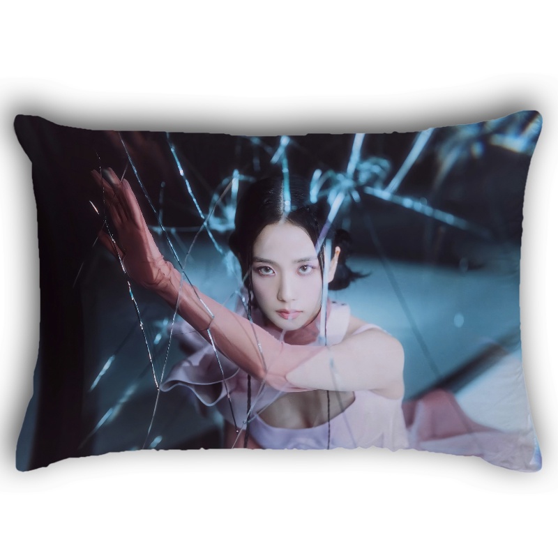 Vỏ Gối Chữ Nhật In Hình Jisoo, Jennie, Ros Và Lisa BLACKPINK Một Mặt Bằng Polyeste
