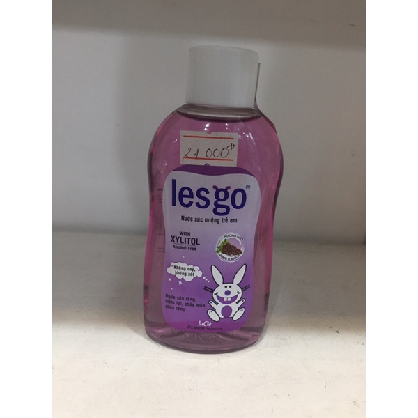 Nước súc miệng trẻ em lesgo chai 150ml hương nho