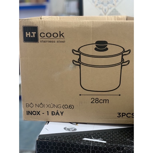 Nồi luộc gà có xửng hấp inoc sai 28 HT cook