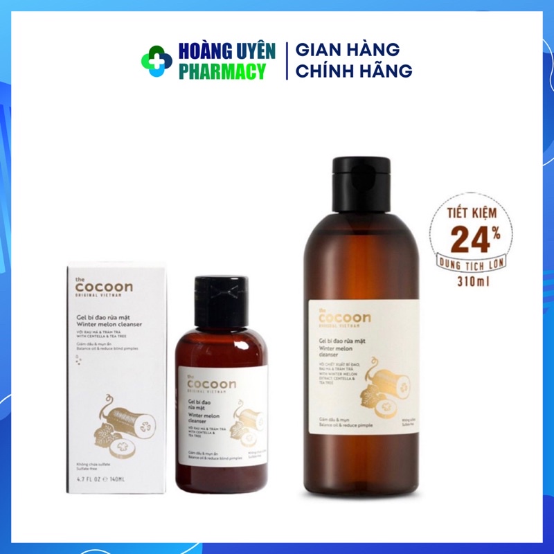 Gel rửa mặt Cocoon bí đao 140ml - 310ml