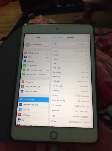 Ipad mini 4 128 G màu vàng mua tại Nhật free sim, bảo hành toàn cầu 1 năm! Có fix | BigBuy360 - bigbuy360.vn