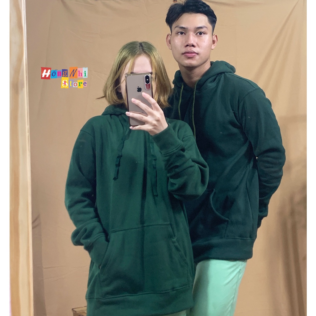 Áo Khoác Hoodie Trơn Ulzzang Unisex Màu Xanh Riêu Chất Nỉ Bông Cao Cấp Dáng Rộng Nam Nữ - MM