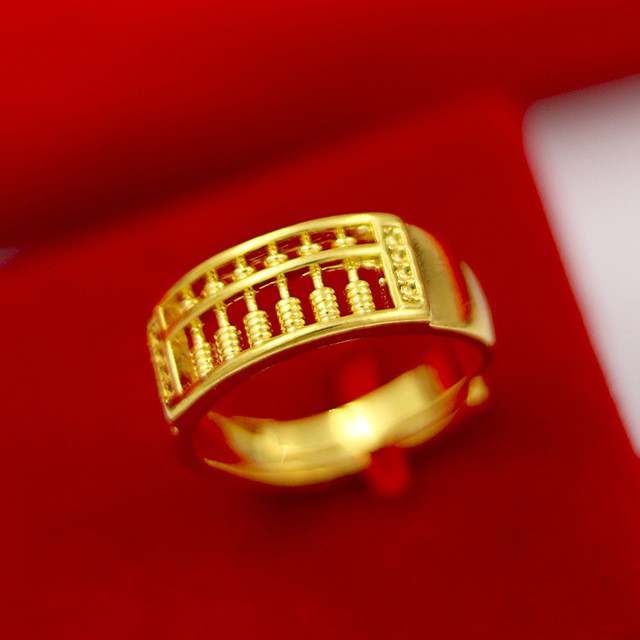 Nhẫn kiểu bàn tính mạ vàng 24k có thể điều chỉnh kích thước