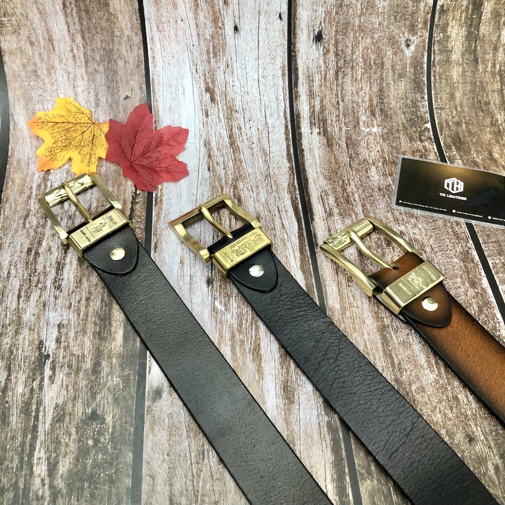 Thắt Lưng Nam Da Bò Nguyên Tấm Siêu Mềm, Dây Lưng Da Nam Loại 1 Khóa Kim Đồng Nguyên Khối, Dây Nịt Nam  - BH 24