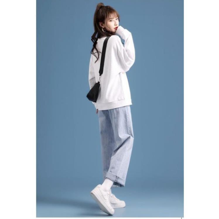 Quần Baggy Nữ Cạp Cao, Quần Jean Nữ - Ulzzang Hàn Quốc - NS-01