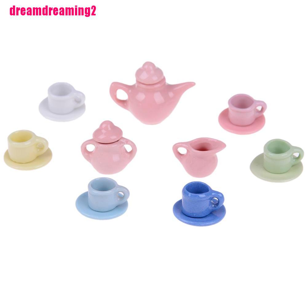 Bộ 15 Ấm Trà Mini Tỉ Lệ 1: 1 Dùng Để Trang Trí Nhà Búp Bê