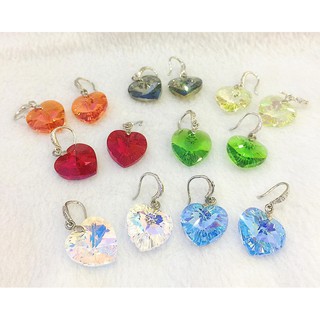 Bông tai trái tim pha lê Swarovski 14ly