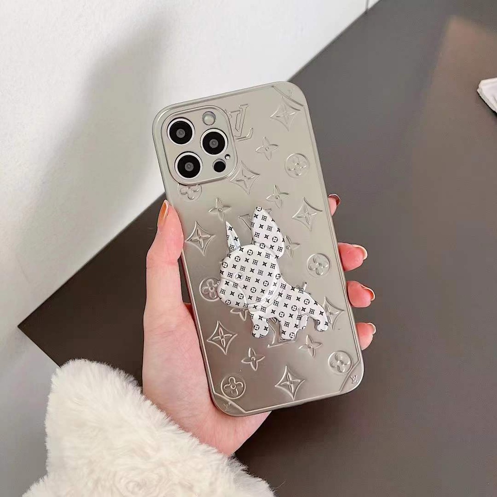 Ốp điện thoại LV cún bull Pháp thích hợp cho iphone 13 Pro Max i13 13pro 11 Pro Max i11 12Pro 12 Pro Max 7+ 8+ X Xs max
