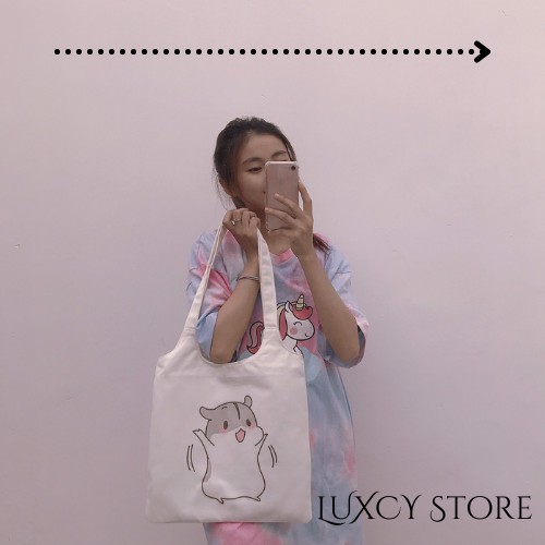 [Hàng Loại 1] 22 Mẫu Túi Tote Hot nhất Vải canvas Hàn Quốc-Túi có khóa kéo miệng và 1 Túi Mini bên trong -LUXCY Store