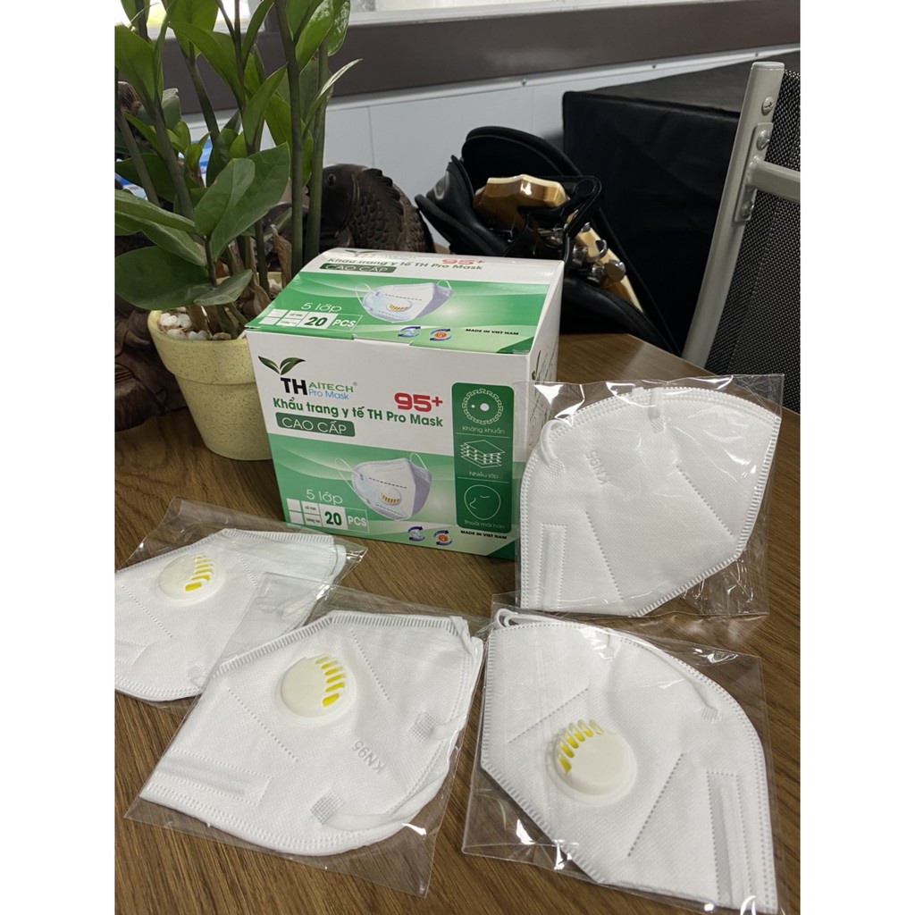 HỘP 20 Khẩu trang VNN95 cao cấp có van lọc chất liệu 5 lớp