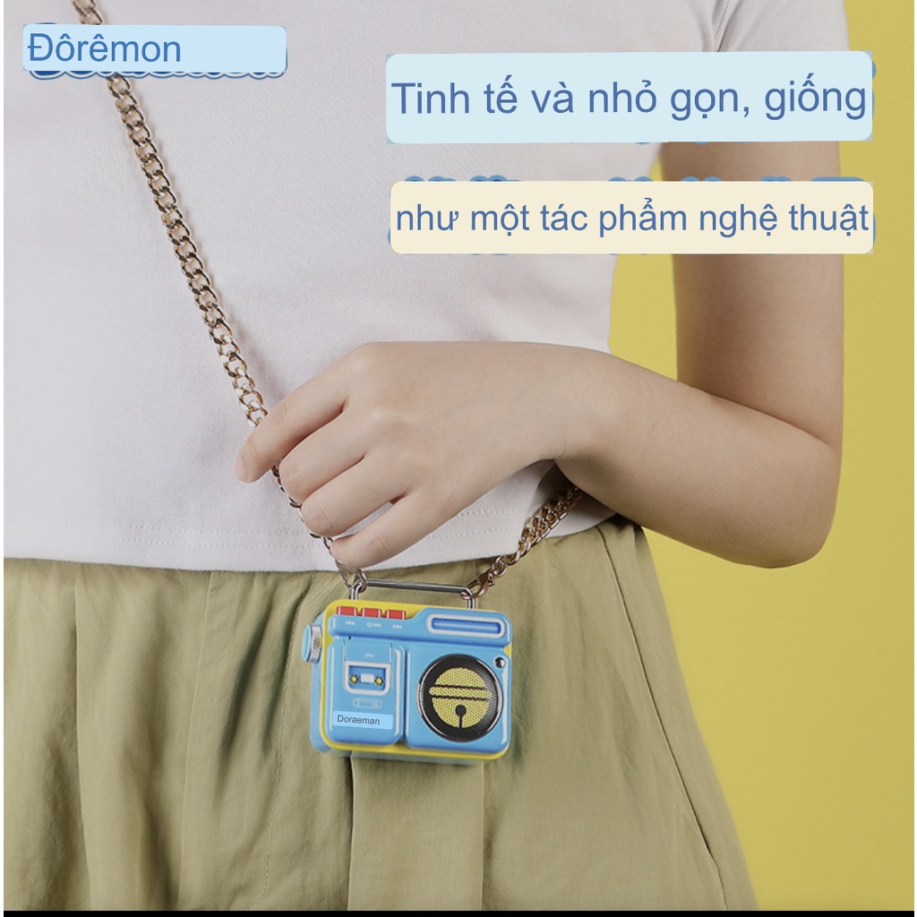 Loa Bluetooth Không Dây Mini Siêu Trầm Hình Doraemon Sử Dụng Ngoài Trời 5.0