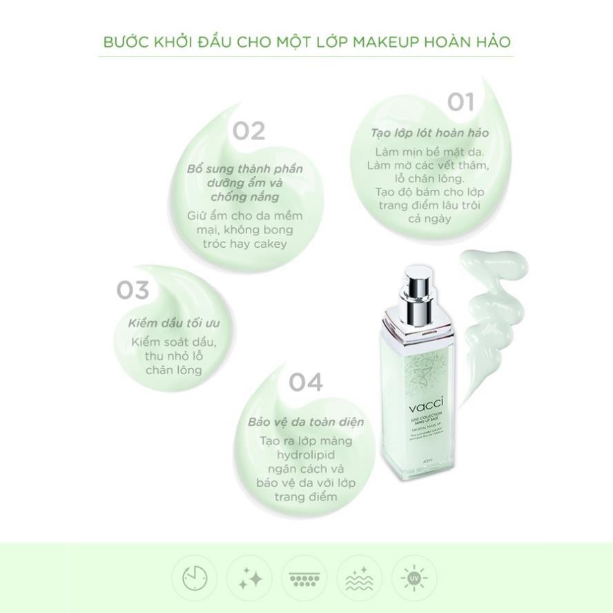 Kem Lót Kiềm Dầu Cao Cấp Vacci Kiềm Dầu Bảo Vệ Da Chống Nắng SPF 10