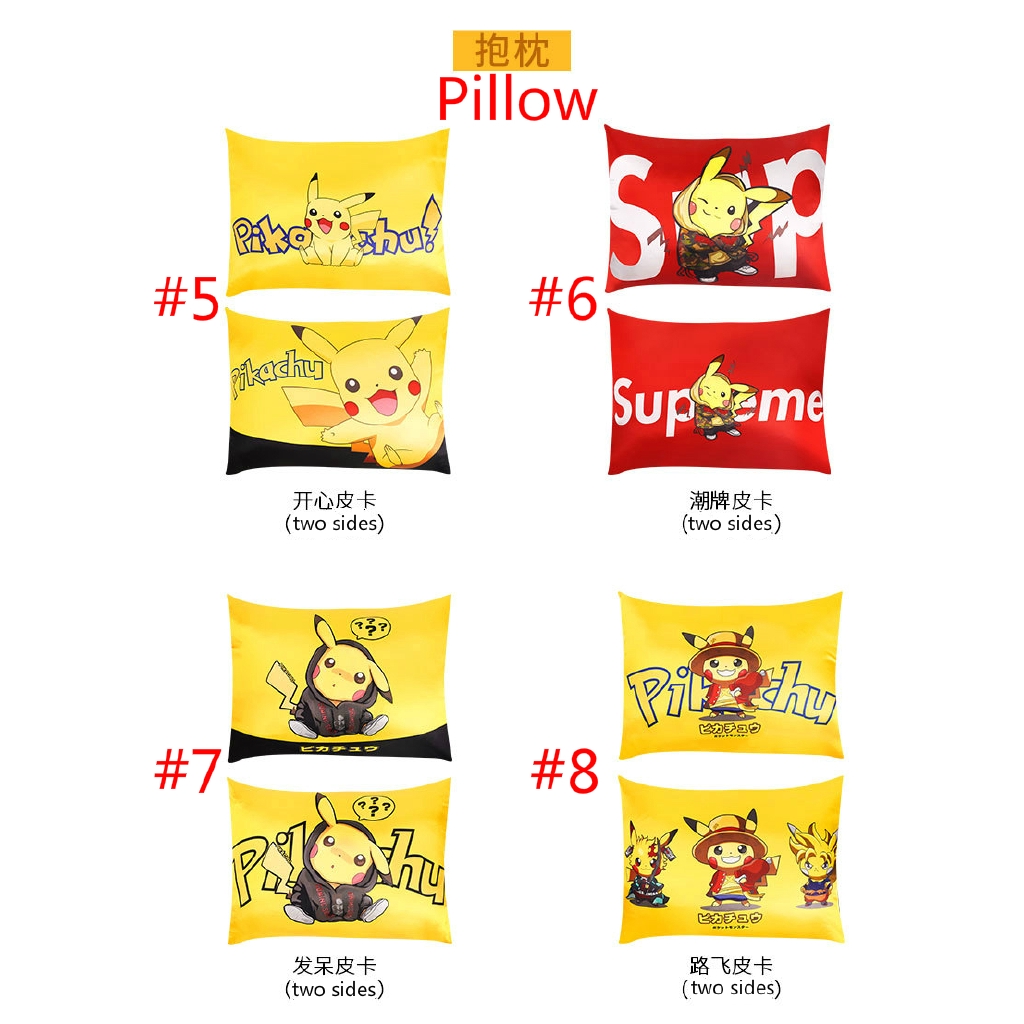 Pikachu Cartoon Car Headrest Set Car Pillow, Waist Pillow, Neck Pillow 2BBi