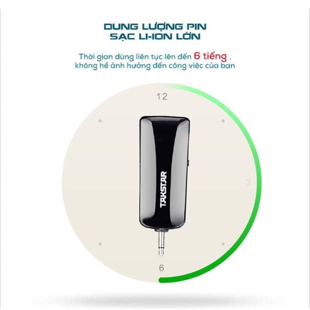 Mic không dây cao cấp Takstar HM-200W sử dụng sóng UHF kết nối loa trợ giảng, loa kéo, amly Bảo Hành 1 Năm