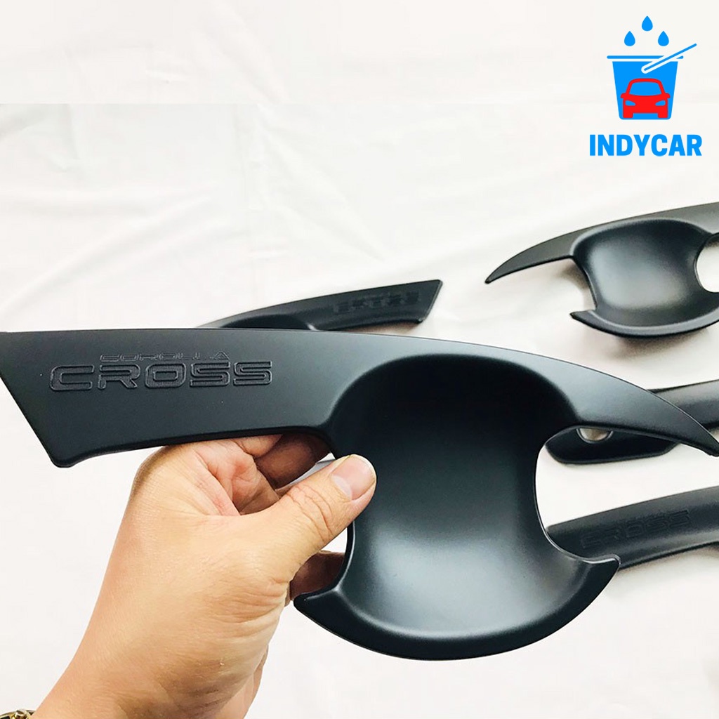 Bộ ốp tay hõm cửa ô tô xe TOYOTA CROSS chất liệu nhựa ABS mạ NHỰA ĐEN, chống trầy xước khi va chạm – INDY CAR