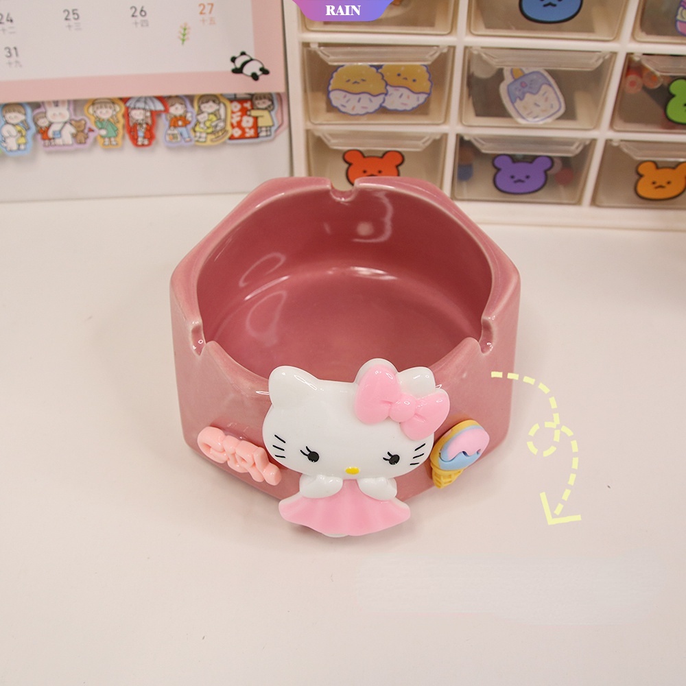 SANRIO Gạt Tàn Thuốc Bằng Sứ Hình Vịt Donald Daisy Hoạt Hình Trang Trí Phòng Khách