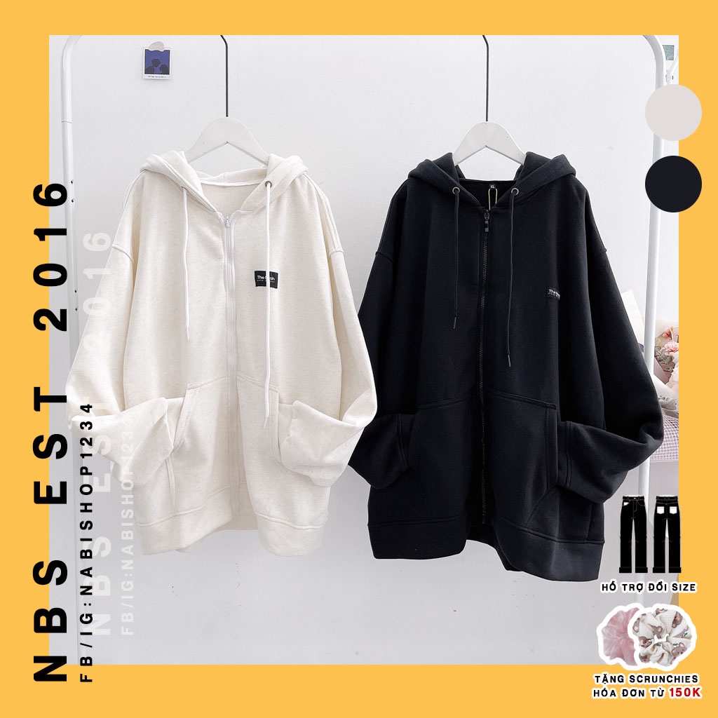 Áo Khoác Hoodie Zip Tay Phồng - Nabishop1234 Mã AKHD021 ( ẢNH THẬT)