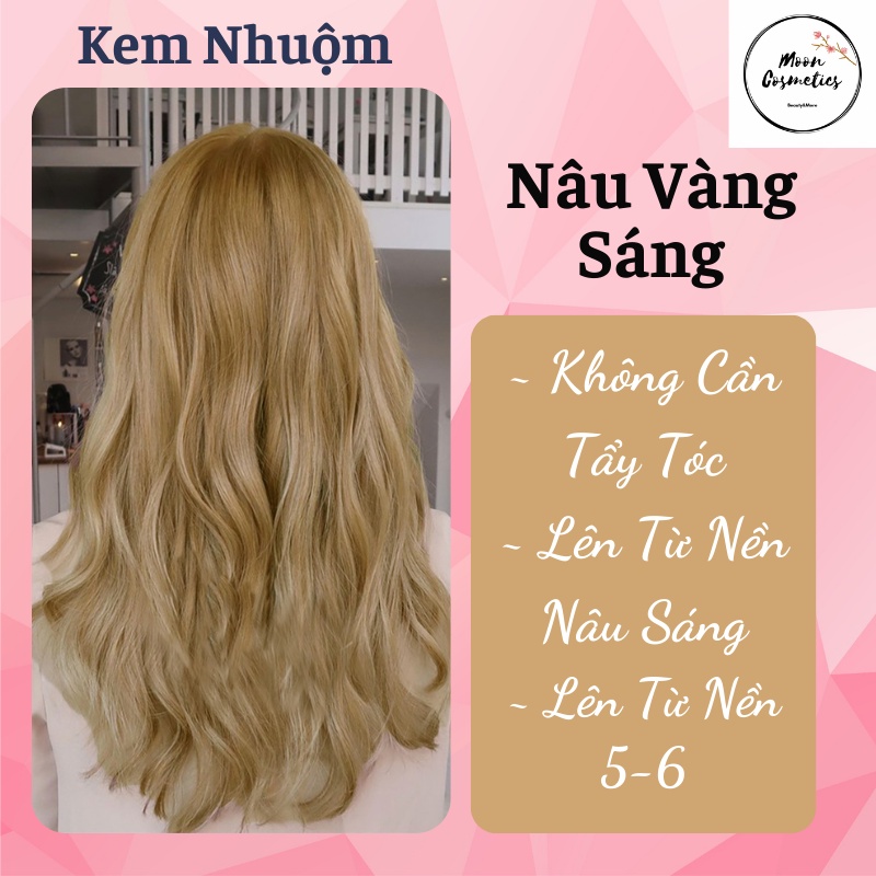 Thuốc Nhuộm Tóc Màu Nâu Vàng Sáng (Tặng Kèm Oxy + Chụp Tóc + Bao Tay)
