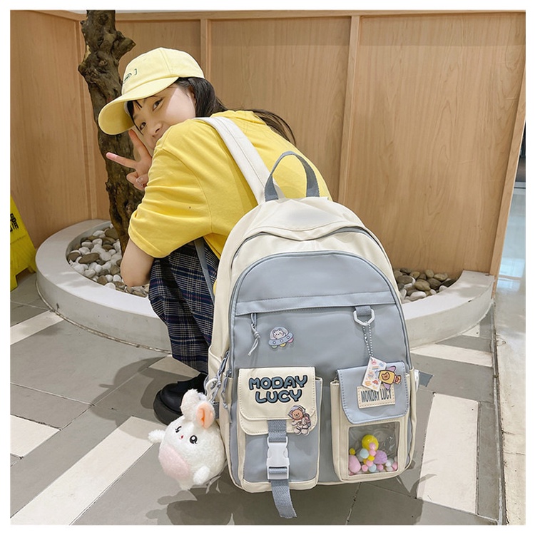 Balo nữ đi học đẹp ulzzang dễ thương cute cao cấp nhiều ngăn chống nước thời trang hàn quốc BL-112