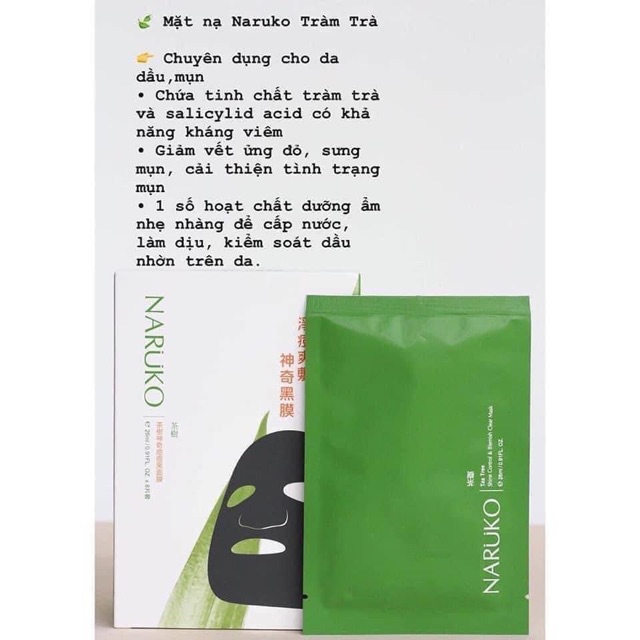 Mặt nạ TRÀM TRÀ NARUKO (Đài Loan) 01 miếng