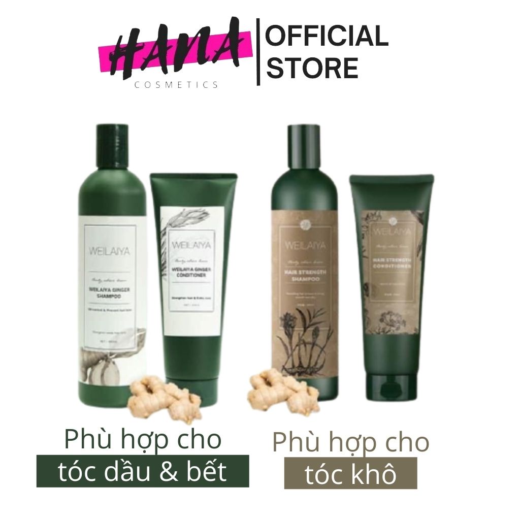 Bộ Dầu Gội Xả Gừng Weilaiya Chính Hãng Dầu Gội Xả Gừng Kích Thích Mọc Tóc Ngăn Rụng Tóc