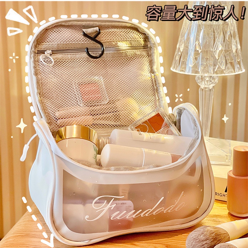 Túi trang điểm trong suốt Dung lượng lớn Đơn giản Có thể mang đi Đi du lịch với Handheld
