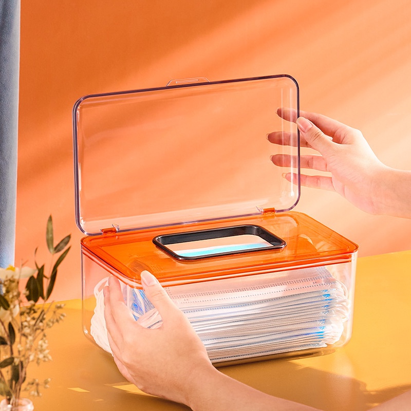Hộp TAILI trong suốt đựng khăn ướt/mặt nạ để bàn tùy chọn