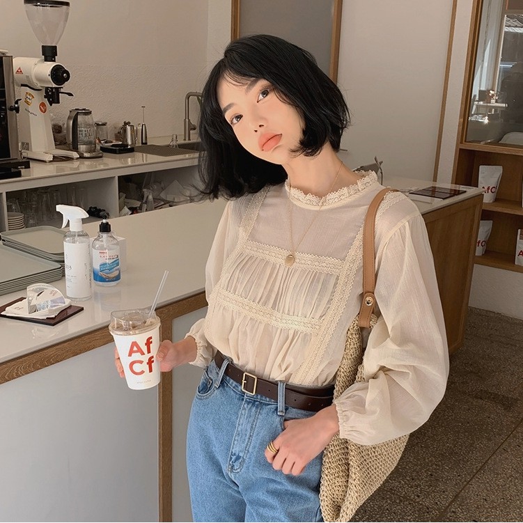 Áo sơ mi bèo viền ren mới nhiều màu hàng Quảng châu