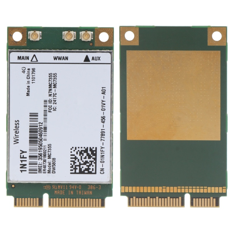 Thẻ Mạng Không Dây MC7355 PCIe LTE / HSPA + GPS 100Mbps 1N1FY DW5808