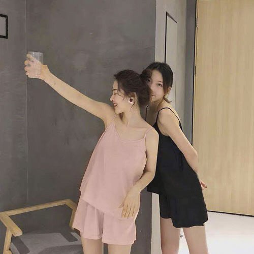 [C431] Set đồ ngủ nữ 2 dây đũi lụa thô đen hồng xanh freesize mềm mát sexy wikishop
