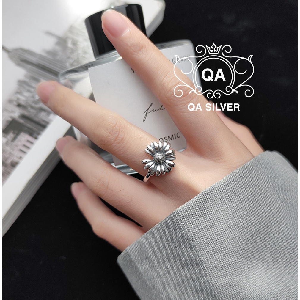 Nhẫn bạc hoa cúc họa mi thái nhẫn nữ hở S925 DAISY Silver Ring QA SILVER RI200502