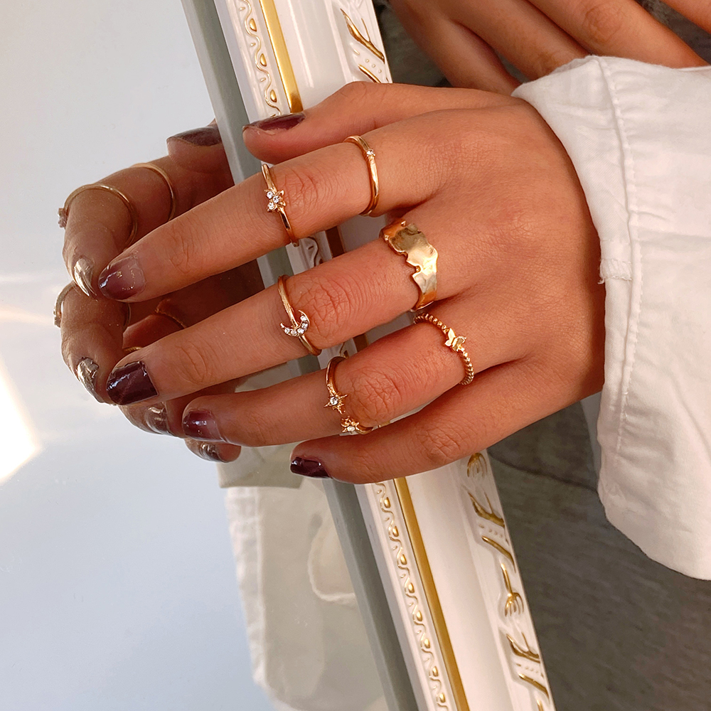 Bộ Nhẫn Vàng / Bạc Đính Ngọc Trai Thời Trang