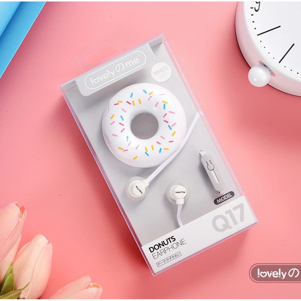 Tai Nghe In-Ear 3.5mm Hình Bánh Donut Có Mic Cho Iphone Xiaomi Huawei