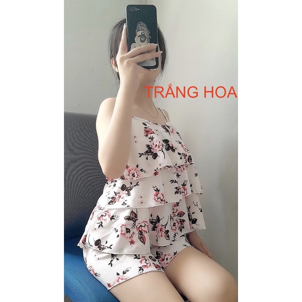 Đồ bộ nữ giá rẻ mặc ở nhà hai dây Free Size Dưới 60Kgs kèm hình thật