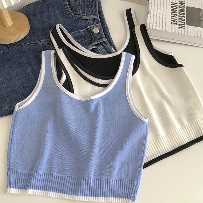 NUZIRO  Bộ Áo cardigan Dệt Kim Tay Dài Hai Dây Ngắn Và Đa Dạng Màu Sắc Ngọt Ngào Phiên Bản Hàn Quốc