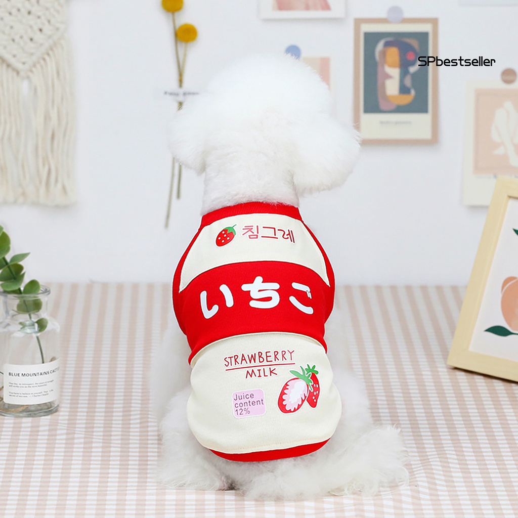 Áo thun cotton thoáng khí in họa tiết trái cây dễ thương thời trang mùa hè cho thú cưng