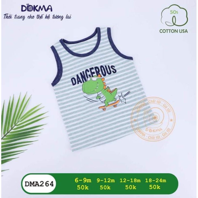 Áo ba lỗ bé trai Dokma DMA264 size 6m-36m
