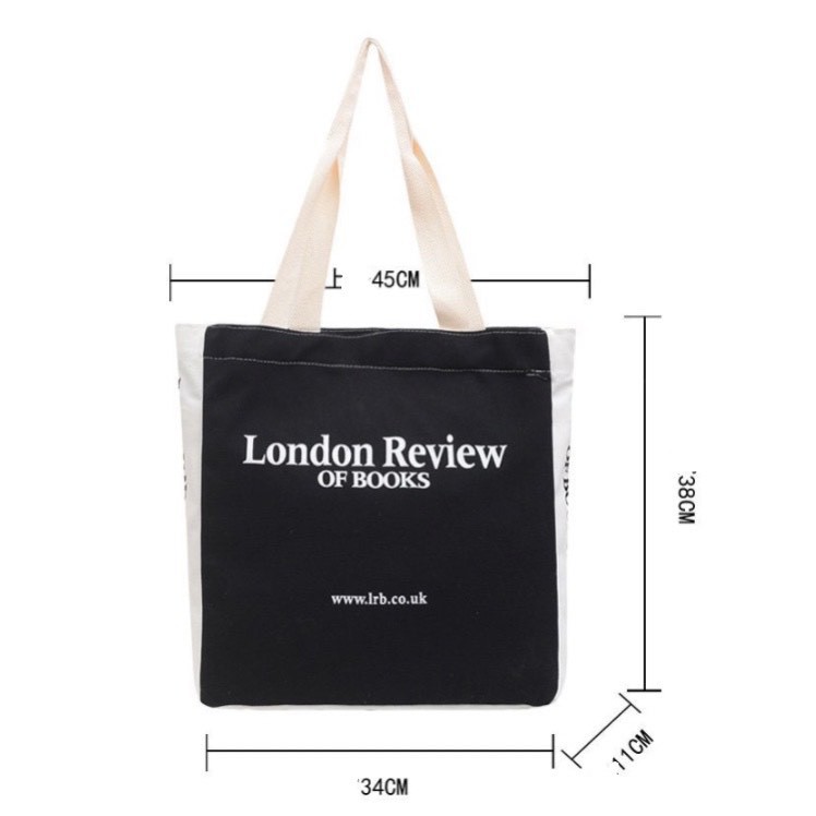 Túi tote vải London Review đeo vai phong cách Hàn Quốc canvas bag giá rẻ đẹp đi học